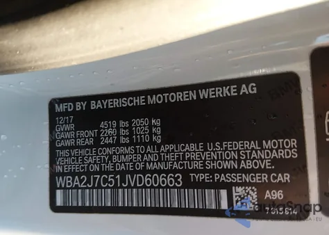 2018 BMW M240I xDrive from USA, damaged, VIN WBA2J7C51JVD60663